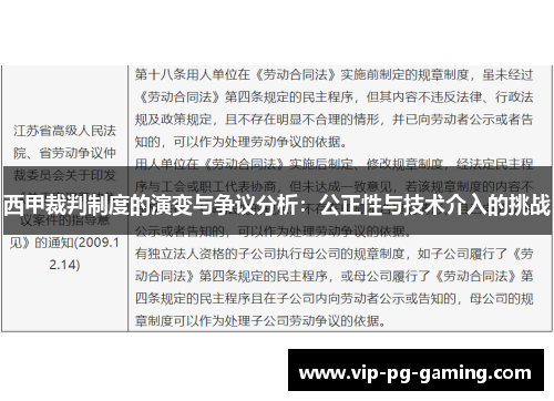 西甲裁判制度的演变与争议分析：公正性与技术介入的挑战